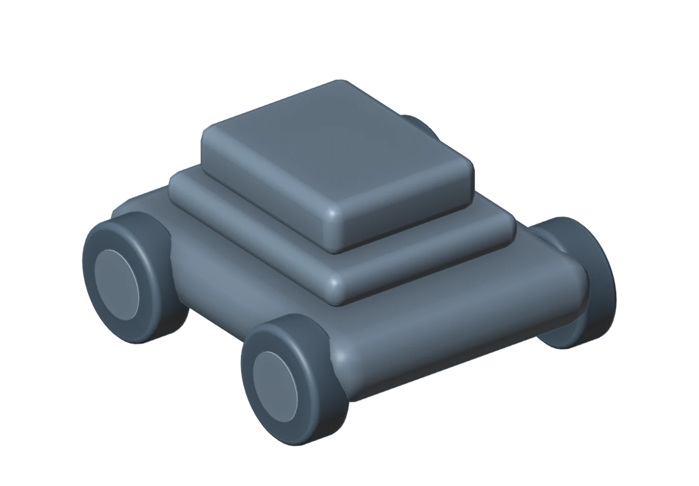 MARDE Ground provisional mobility concept: a compact wheeled base with a payload interface. Design intent only; no finished Ground model or demonstrated terrain capability.